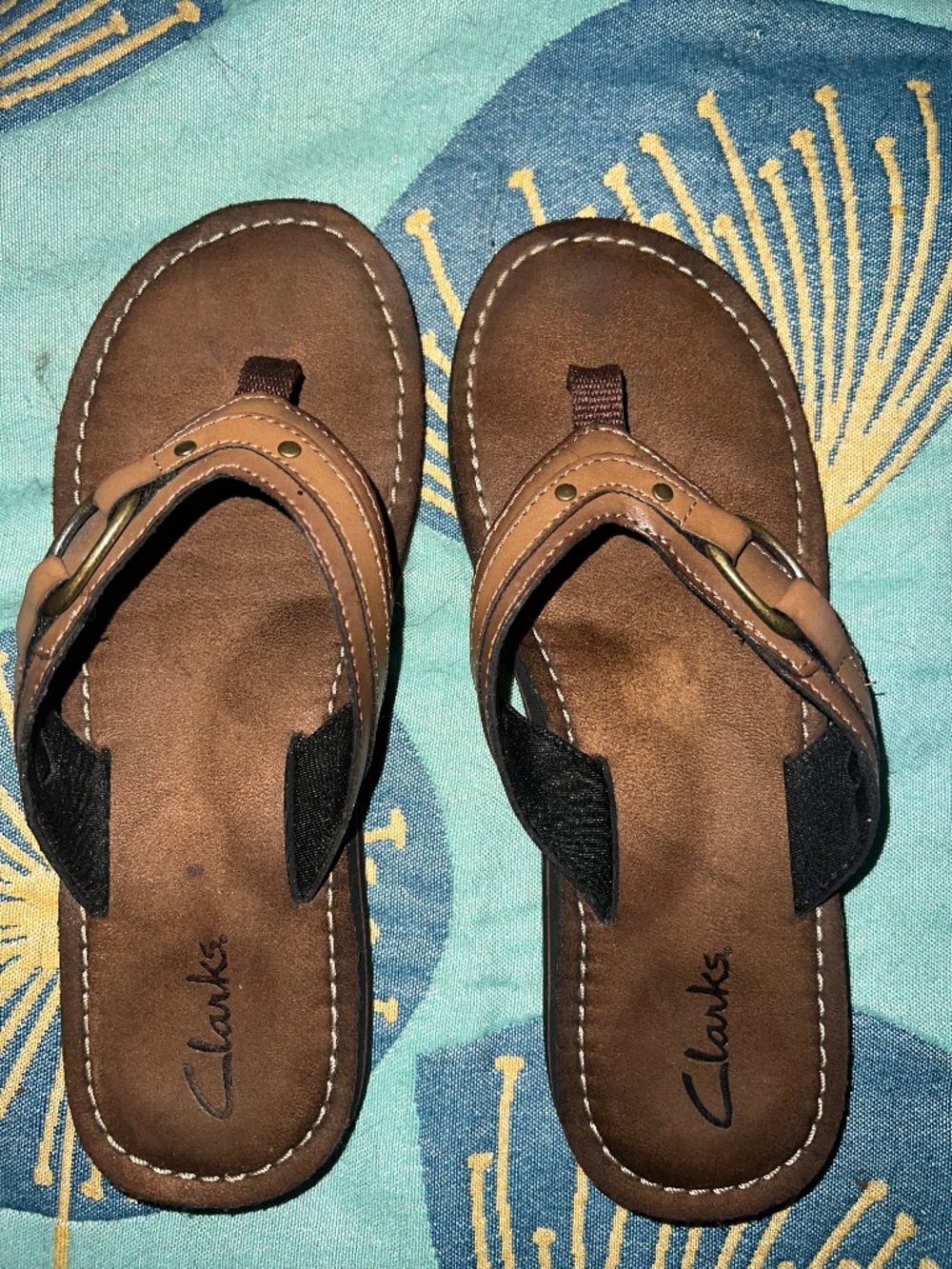 Clarks Fenner Nerice Brown Flip Flops Size 8
